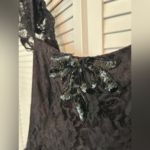 Gunne Sax Vintage Black Lace Elegant Prom Dress - Picture 6 of 13
